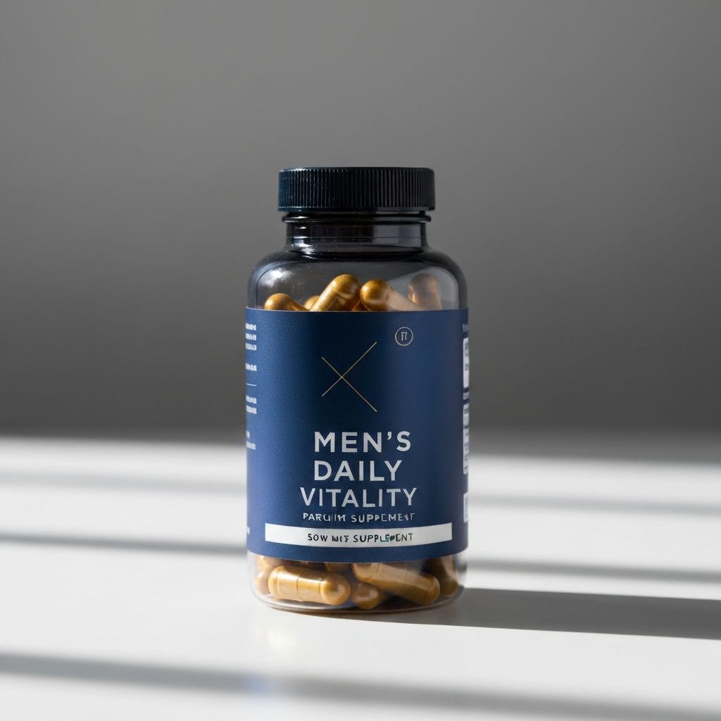 Men's daily vitality supplement capsules